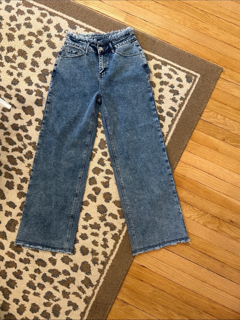 Source Unknown Light Blue High-Waist Wide-Leg Jeans